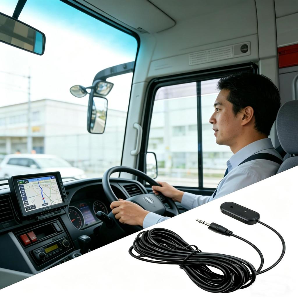 Car Condenser External Microphone for Cars Microphone, 3.5mm 3-pole Plug, (Straight Type)