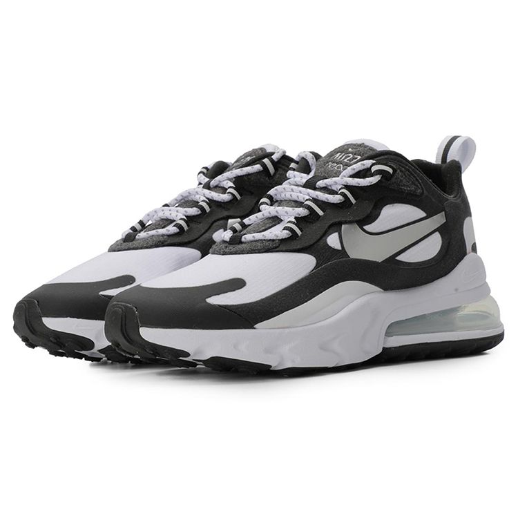Nike Air Max 270 React Spliced Sports Breathable Low-Top Running Shoes Women sneaker Black White CQ4805-101