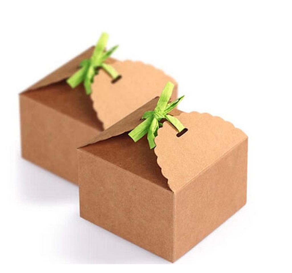 Kraft Paper Gift Boxes Party Wedding Candies Box for crafts Package of 12