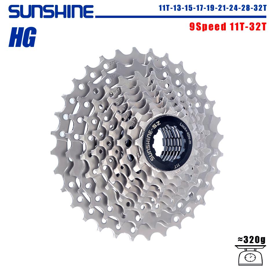 SUNSHINE Fahrradkassette 8/9/10/11/12-fach MTB Ritzel 11T-32T/36T/40T/42T/46T/50T/52T HG-Struktur Freilauf für SHIMANO/SRAM