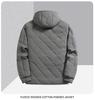 Men's Mid-Length Hooded Winter Coat with Velvet Lining for Middle-Aged and Elderly