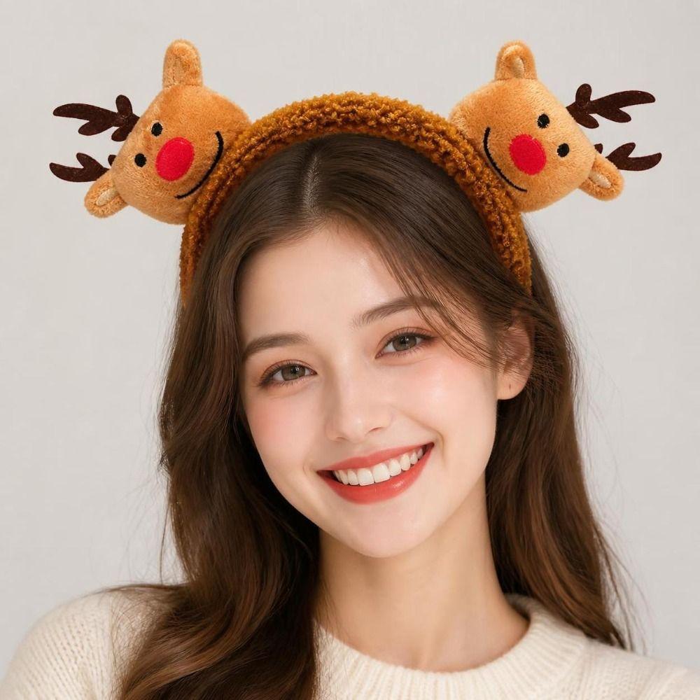 Soft Fabric Christmas Headband Adorable Hair Accessories Stylish Plush Headband Holiday Costume