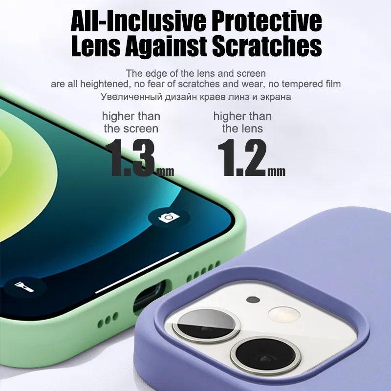 Liquid Silicone Case For iPhone 14 12 11 13 15 Pro Max Mini Luxury Shockproof Cover X XR XS 6 7 8 14 Plus SE Accessory