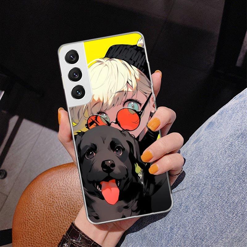 Cute Anime Ins Girls Animal Cat Phone Case For Samsung Galaxy S24 S25 Edge S26 Ultra S23 S22 S21 Plus S20 FE + Personalized Prin