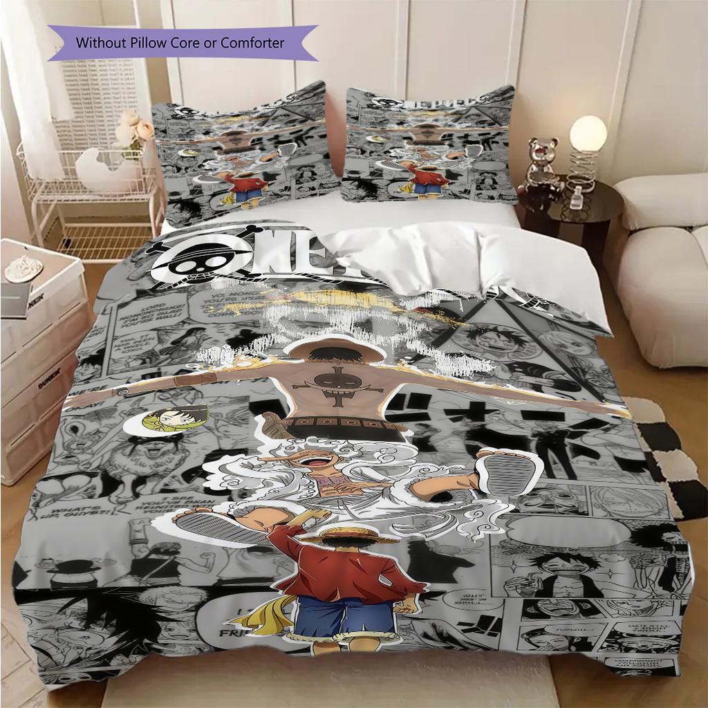 Anime Faces Quilt Set Vibrant Fans Bedding 1 Duvet Cover 2 Pillowcase Without Core Christmas Birthday Gift Bedding Set