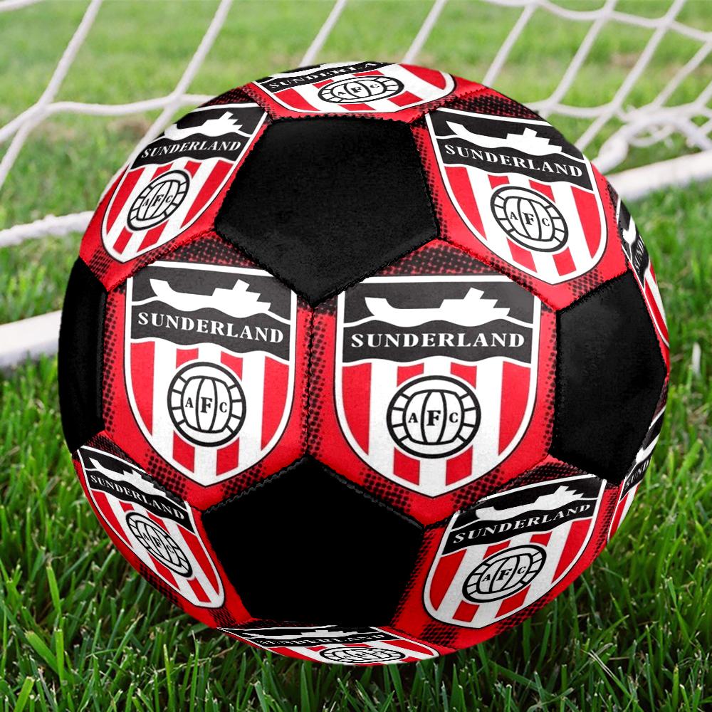 Sunderland Indoor Soccer Ball Colorful Machine Stitched PVC Size 5 Team Training Competition Ready Durable High-Bounce Cool Sports Gift
