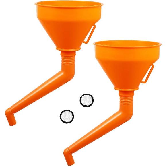 VICASKY Automotive Funnels Right Angle Funnel No- Spill Multi- Function Plastic Long Neck Oil Funnel Extension Car Funnel General Motorcycle Filling