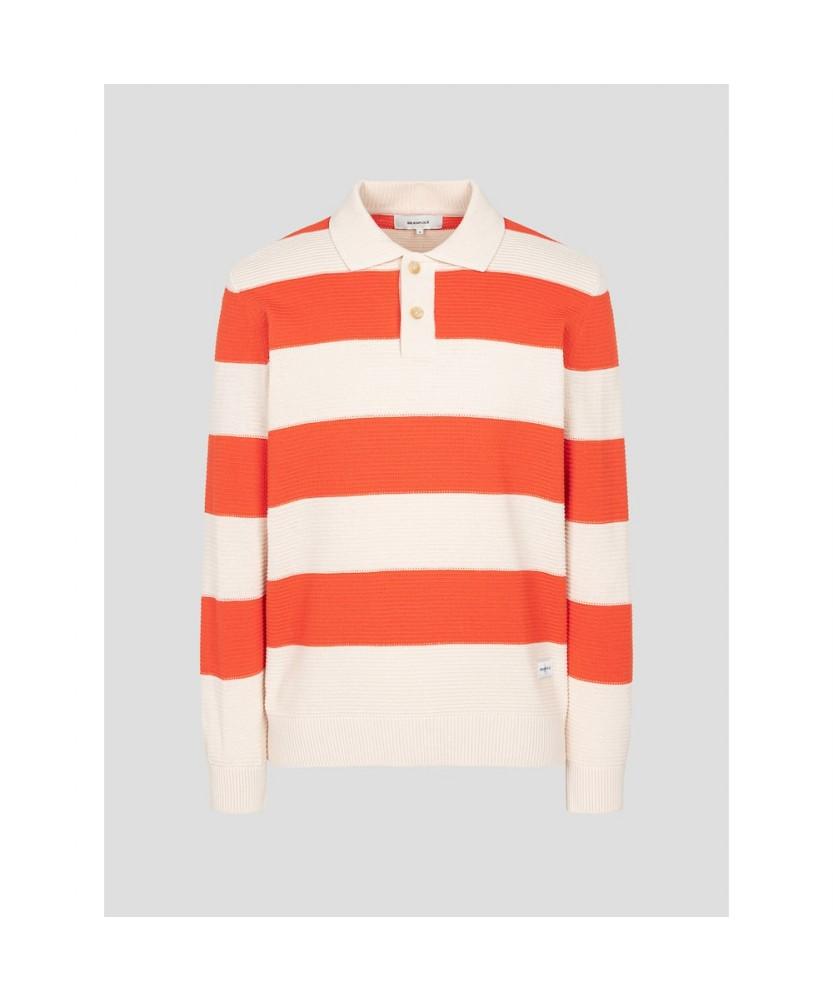 Binpolmen Rugby Stripe Collared Neck Knit Orange (Bc5251C078)