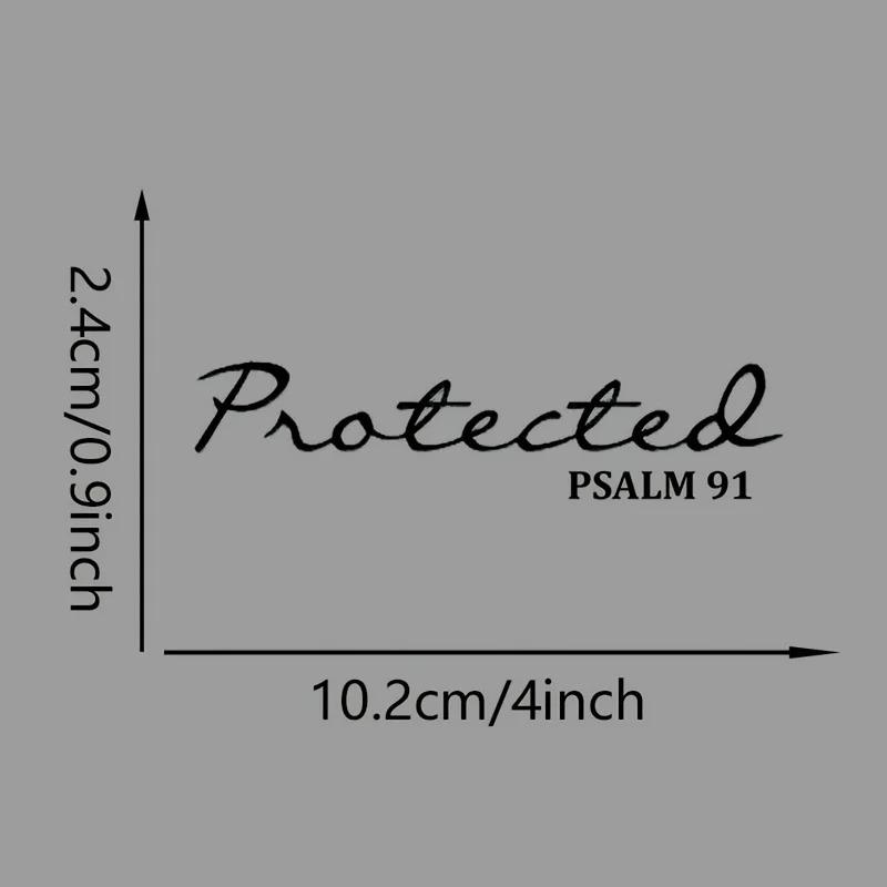 1Sheet Protected Psalm 91 Car Rearview Mirror Decal Vinyl Religious Faith Sticker Self Adhesive Decor For Car Interior Accessory