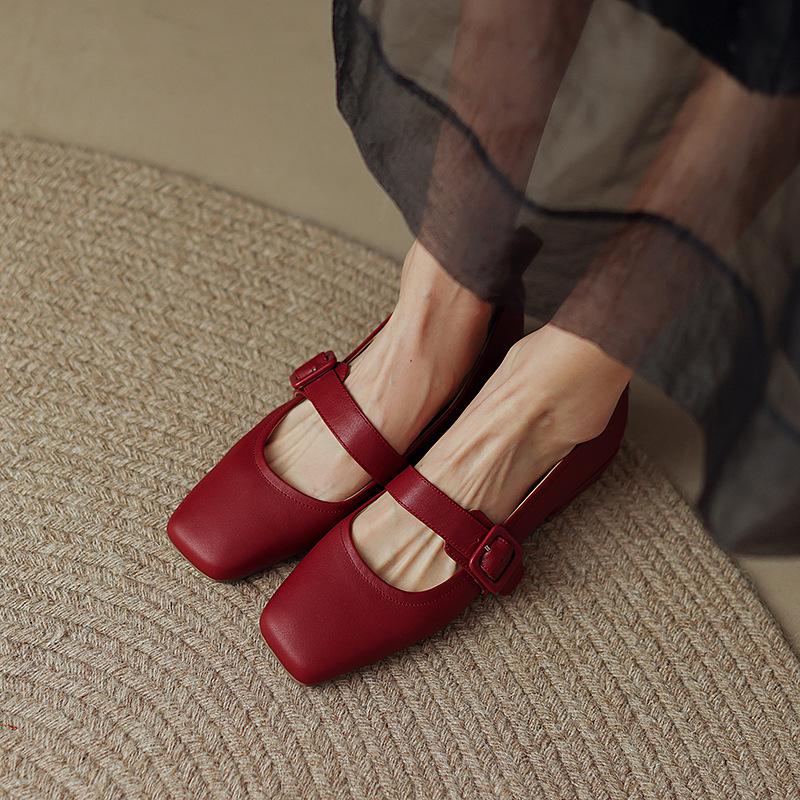 

Туфли Мэри Джейн для женщин Балетные туфли на низком каблуке с квадратным закрытым носком Туфли Мэри Джейн на массивном блочном каблуке с регулируемым ремешком на щиколотке Женские нарядные туфли 35