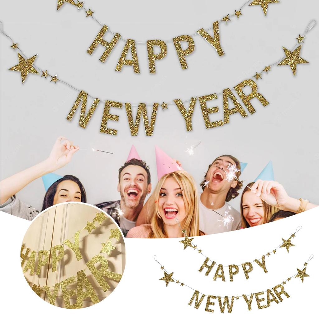 Banner Golden Glitter Bunting Party Holiday Decoration For Home Bar Shopping Mall Graduation Party Decorations 2026