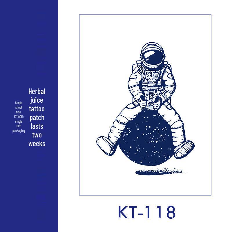 

КТ81-120 Травяная Цветочная Полуперманентная Тату-наклейка для Руки и Ключицы - Неотражающая, Большой Дизайн 12x19 cm