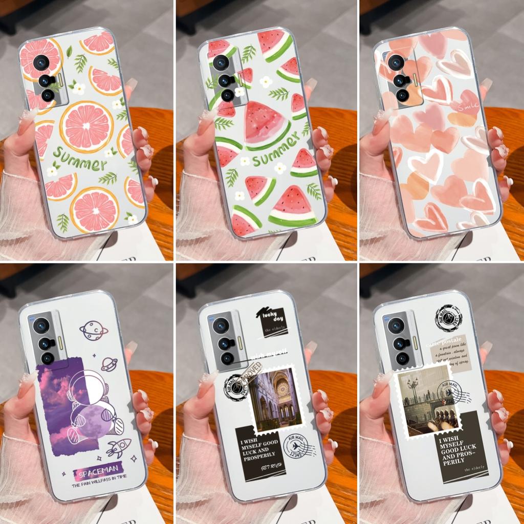 For Vivo X27 X200S X21 X60 X70 X80 Pro Plus Clear Phone Cover Delicious Fruit Pattern Soft Silicone High Quality Scratch Resistant Shell For Vivo Case