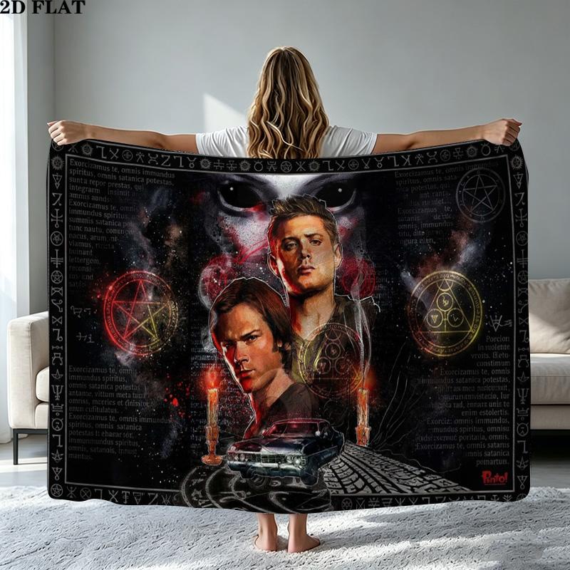 Supernatural Print Flannel Blanket High Quality Warm Comfortable Cover for All Seasons Perfect for Gifts Home Decor