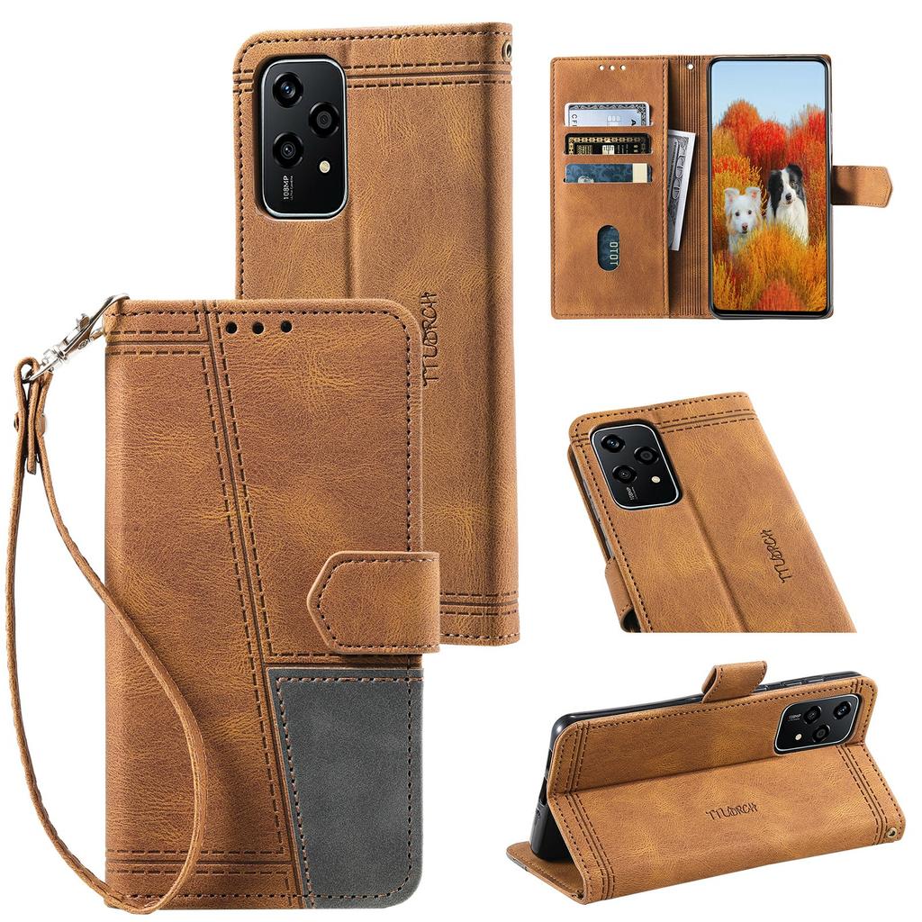 TTUDRCH Style 004 for Honor 200 Lite Case Leather Magnetic Clasp RFID Blocking Phone Cover