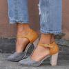 Spring/Summer 43 Large Size Women's Round Toe Thick Heel Sandals