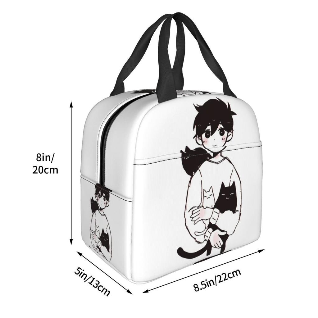 Omori Sunny And Mewo Insulated Lunch Bag for Women Children Portable Food Boxes Thermal Lunch Box Tote