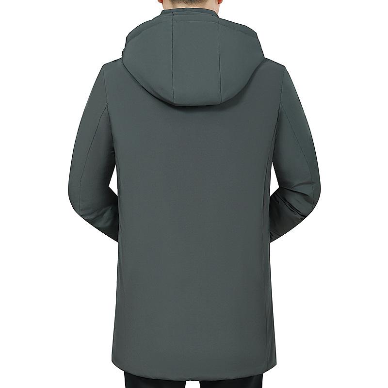 Herren-Kapuzenjacke, Winter, warm, dick, langärmelig, Reißverschluss, männlich, Stehkragen, Daunenpolsterung