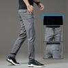 Spring Summer Cotton Men Casual Pants Elastic Waist Business Korean Fashion Straight Classic Solid Color Trousers Black Khaki
