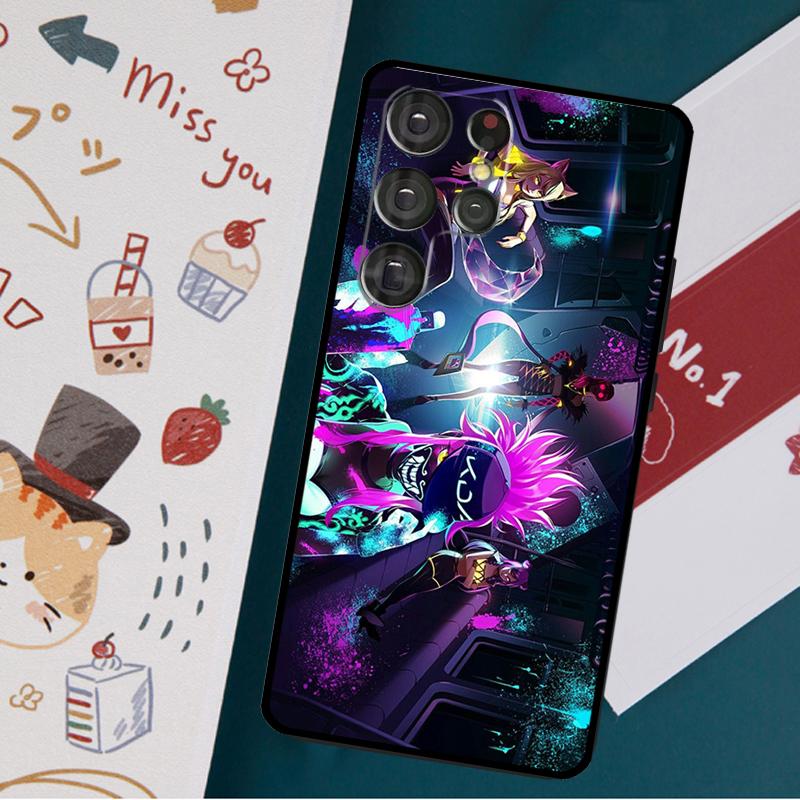 Kda Kaisa Ahri Akali-fodral för Samsung Galaxy S23 S20 FE S21 FE S22 Ultra Note 20 S8 S9 S10 Note 10 Plus bakskal