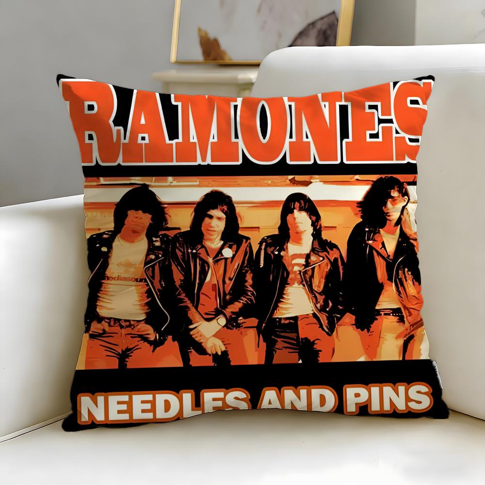 classic band Ramones Cushion Cover Soft & Easy-Wash Pillow Case – Versatile for Couch, Bed, Travel and Office