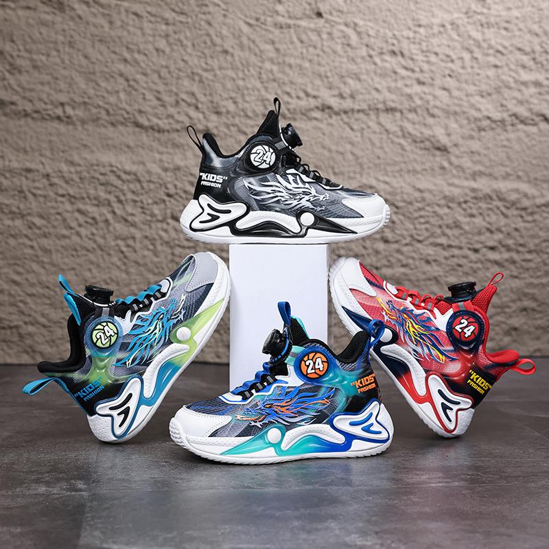 Luxury Boy Sneaker 2025 New Fashion Outdoor Kids Basketball Shoes Soft Sole School Children Sports Shoes for Boy 4 To 12 Years
