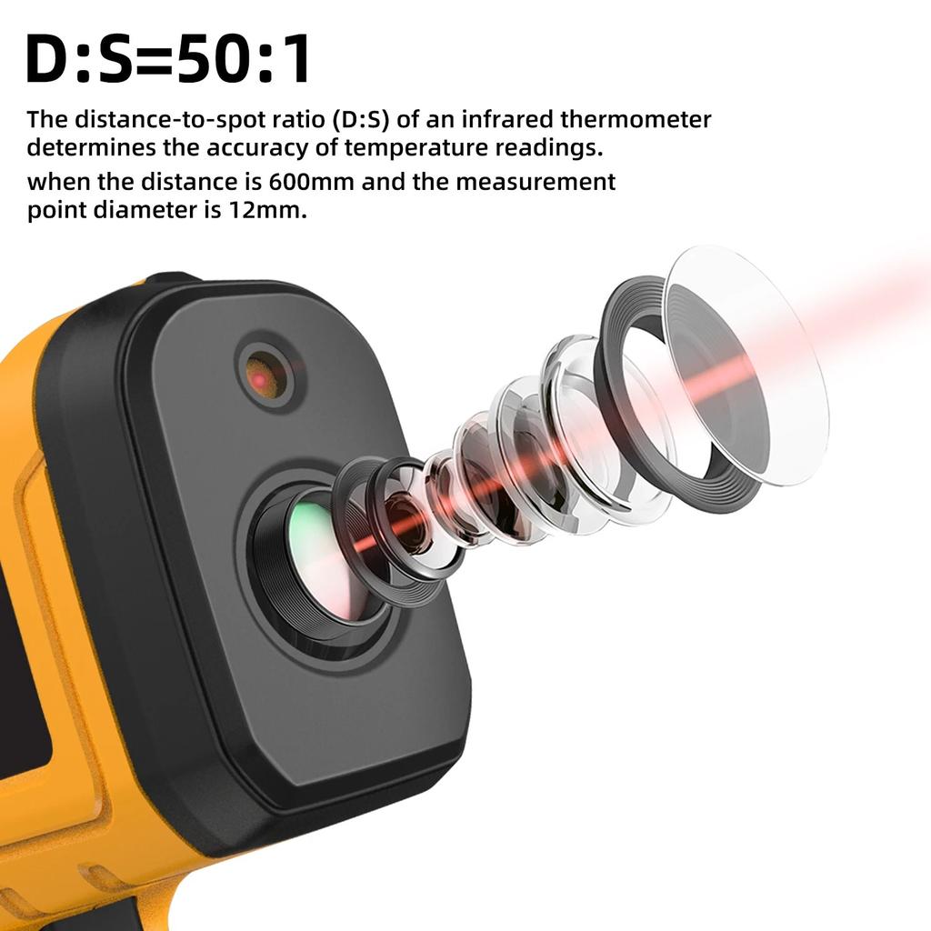 -50°C~1400℃ Digital Infrared Thermometer Professional 50:1 Industrial Temperature Meter Non-contact Laser Thermometers Pyrometer