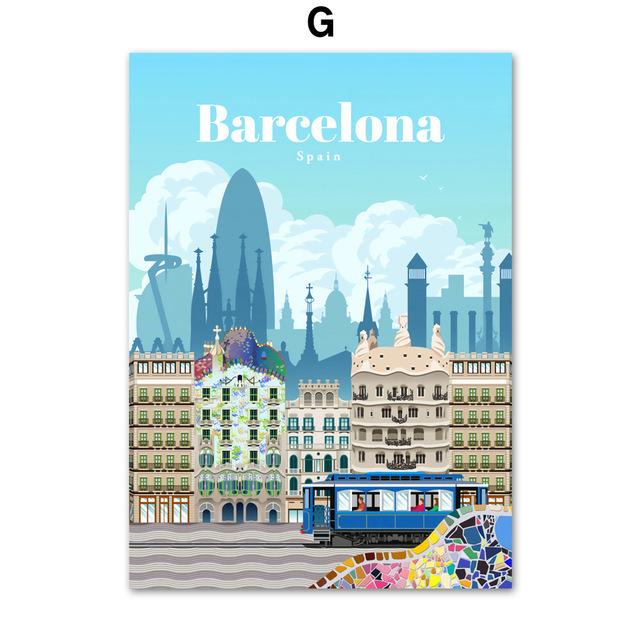 City Map Poster London New York Paris Spain Nordic Wall Art Canvas Painting Wall Pictures For Living Room Home Decoration No Frame