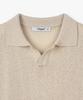 POLYGRAM Boucle Open Collar Half Knit - Beige