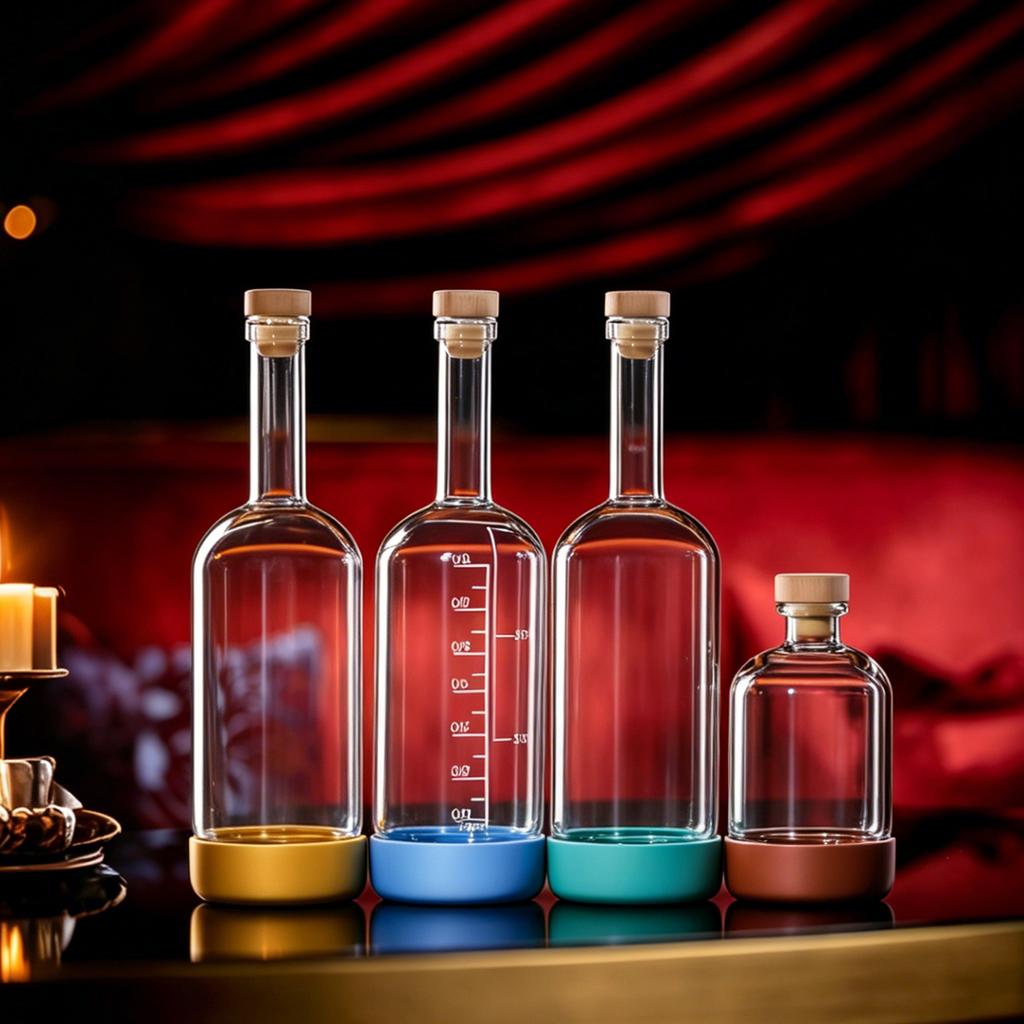 2PCS 800ml Inmeet Creative Bubble Wine Bottle Bar Juice Cocktail Oil Bottle with Scale Bartender Supplies