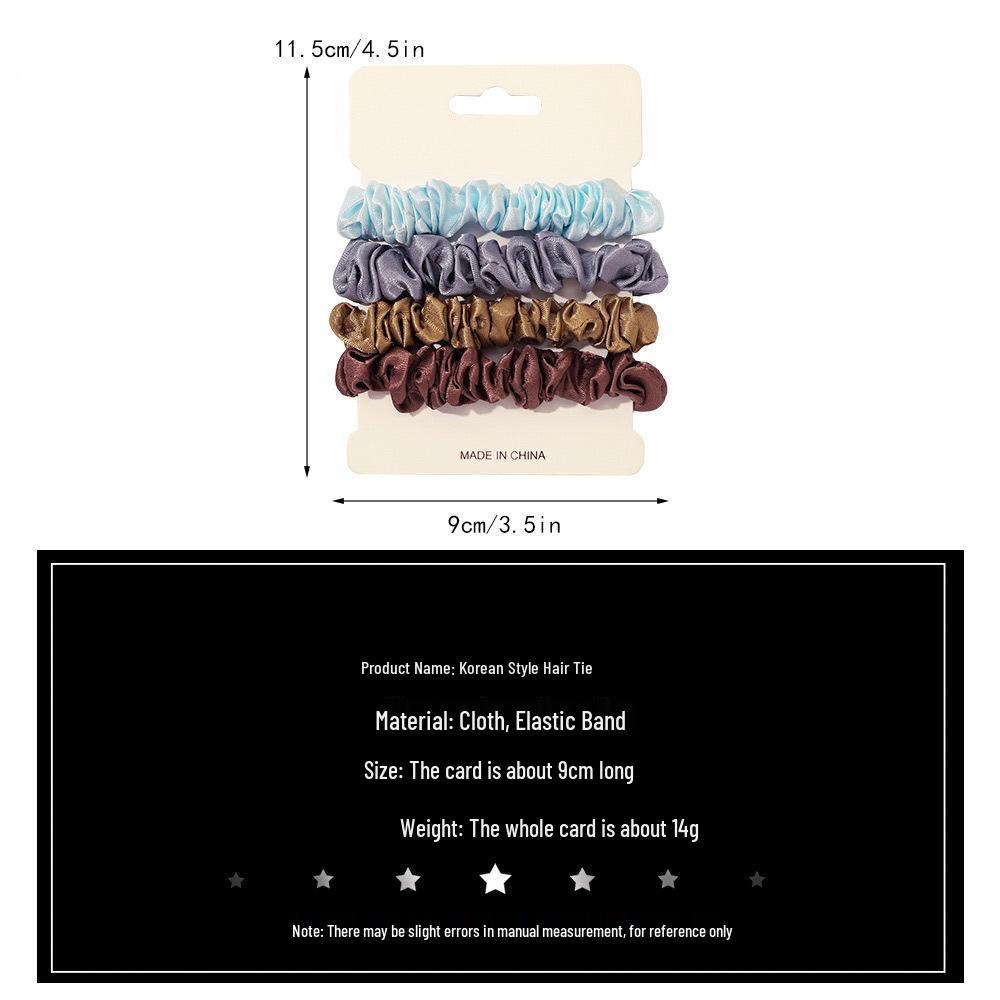 Cross-border Satin Hair Tie & Headband Set - Pig Intestine Style, Simple Ponytail, Leather Bun Tie