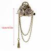 Steampunk Anime Mechanical Gear Brooch Hair Clip Metal Barrettes Unisex Punk Badge Chest Pin Halloween Party Accessory