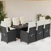 VidaXL Ensemble à Manger de Jardin avec Coussins 9 pcs, Table et Chaises avec Dossier Réglable, Meubles d'Extérieur, 3212682