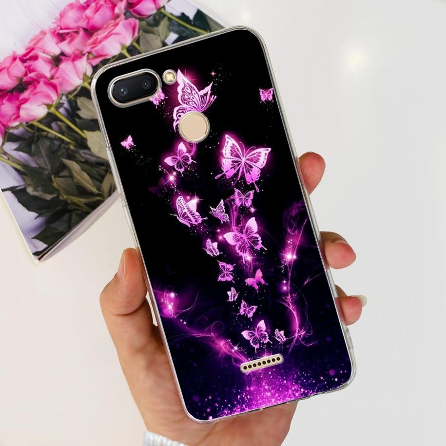 For Cover Xiaomi Redmi 6 Phone Case Fashion Marble Butterfly Soft Silicone Back Cover For Xiomi Redmi 6 6A Redmi6 Redmi6a Fundas