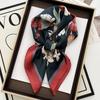 New Luxury Fashion Print 70*70cm Square Scarf Women Soft Satin Hairband Neckerchief Tie Female Headband Foulard Bag Ribbon