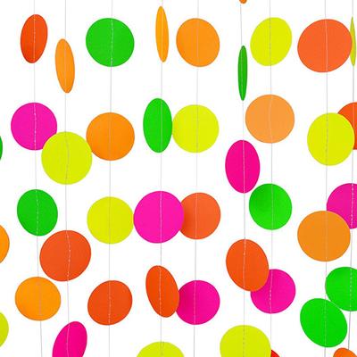 Birthday Party Wedding Decoration Fluorescent Paper Latte Flower Star Disc Luminous Pendant Flag Customization