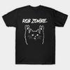 Men Black Print T-shirt Rob And The Cat No-Cut Transfer Paper Print Cotton Tshirt
