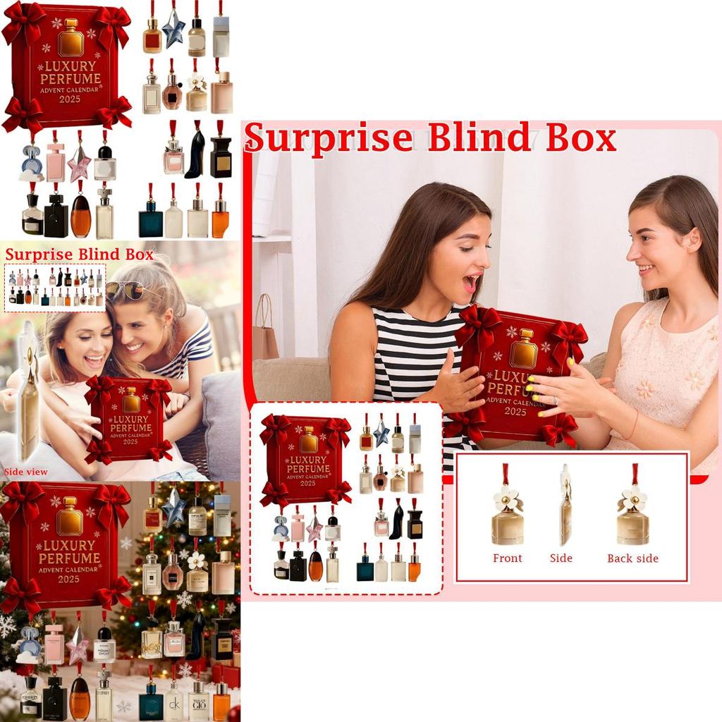 Kalendarz Adwentowy Perfumowy z Akrylowymi Zawieszkami na Prezenty i Uroczystości Świąteczne