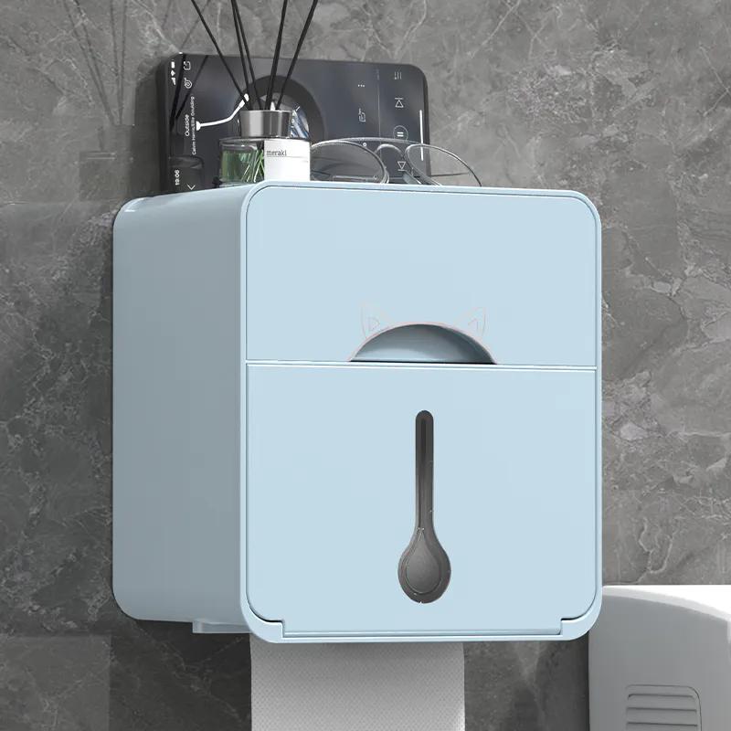 Punch-free Toilet Tissue Box Paper Roll Paper Box Household Toilet Paper Rack Waterproof Tissue Holder
