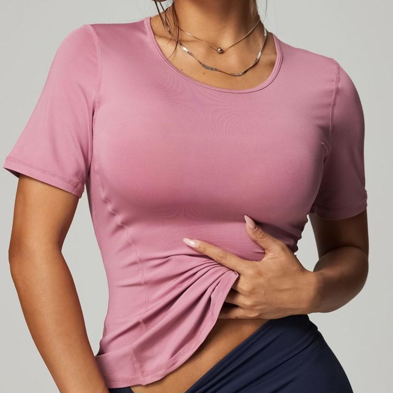 Womens Breathable Quick-Dry Yoga T-Shirt Short Sleeve Loose Fit Athletic Top Running Gym Workout Summer
