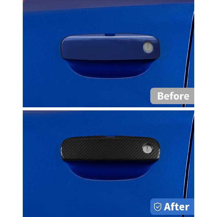 Carbon Fiber Exterior Side View Mirror Covers Caps & Door Handle Covers Trim Fit for 2010-  2024 Dodge Charger