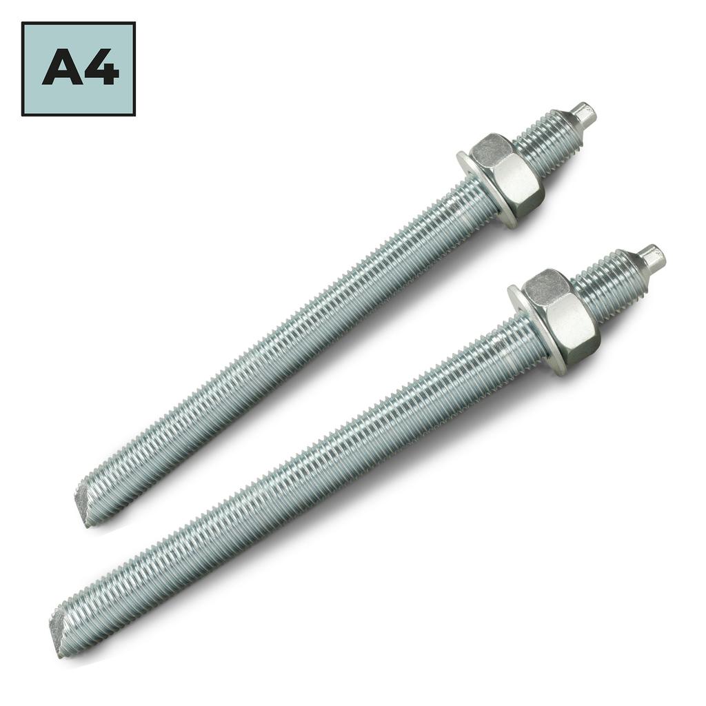 IsolBau Threaded Rod Steel A4 Anchor 10 x M10 x 130