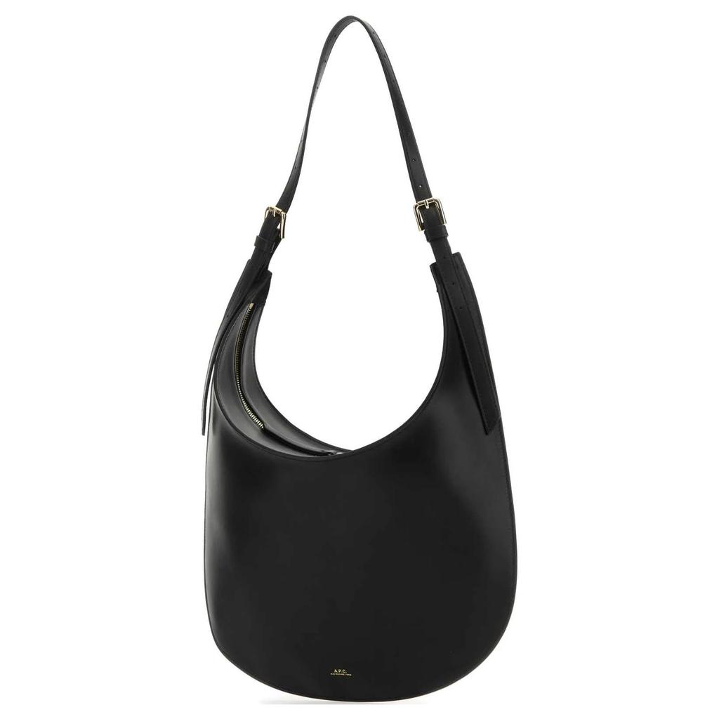 A.P.C Logo Zip Closure Leather Shoulder Tote Bag Women bags Black PXBVTF61895LZZ