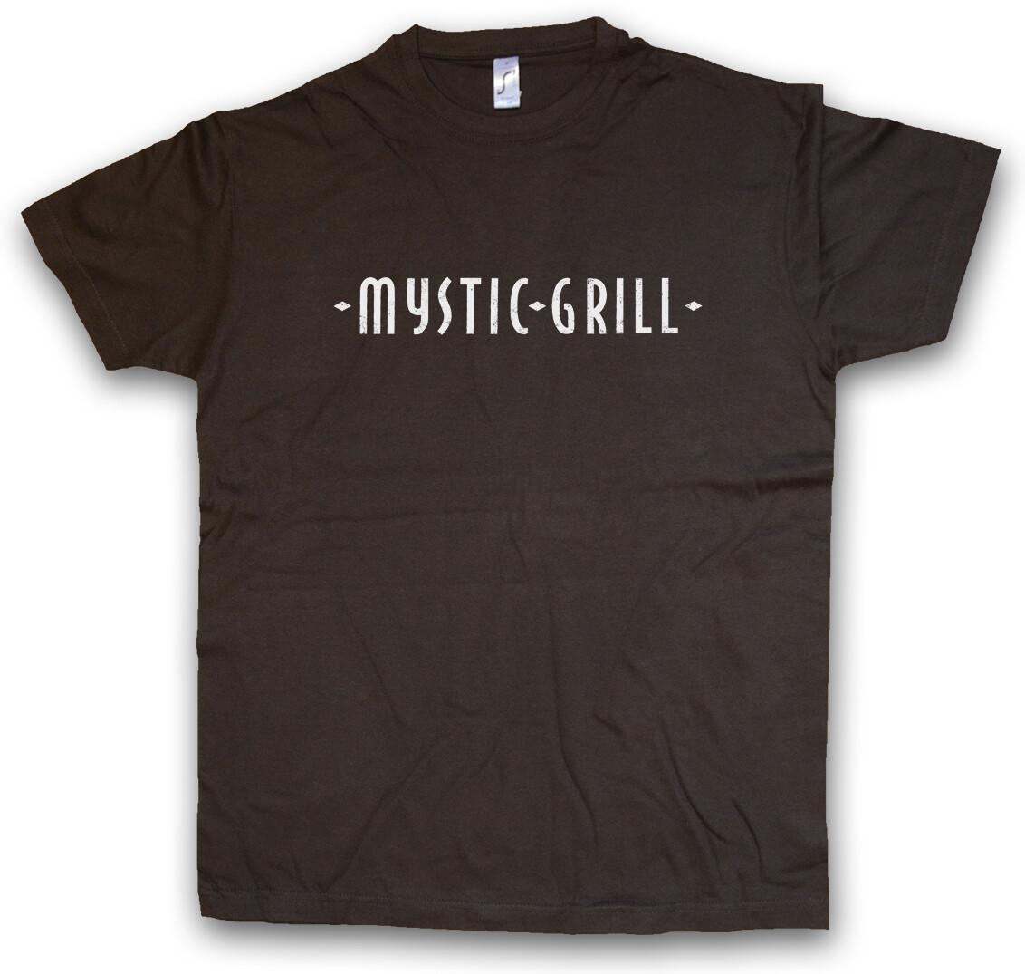 

MYSTIC GRILL Футболка Мужская Женская Футболки Топ Знак Вампира Ресторан Дневники Логотип The Falls Знак отличия S