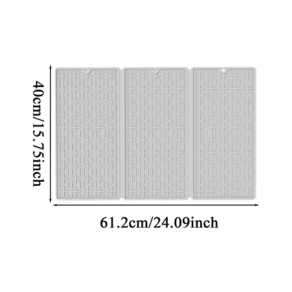 Dish Drying Mat Heat-Resistant Non-Slip Tray Trifold Kitchen Dish Mats For Drying Dishes For Home Countertop Bathroom Sink Bar M темно-серого