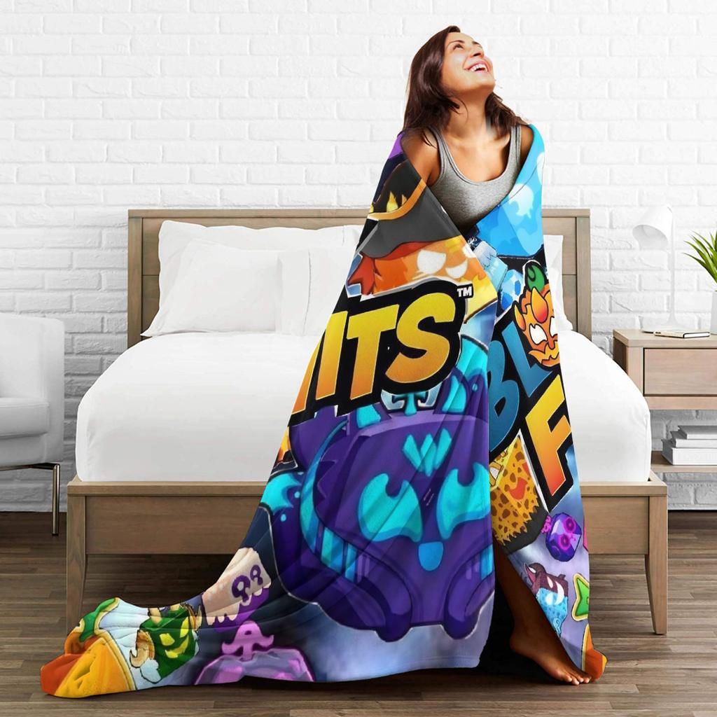 B-Blox Kitsune Frutta Coperta Super Calda Coperta Peluche da Viaggio Comoda per Divano Sedia Copriletto in Flanella Copertura per Divano Letto
