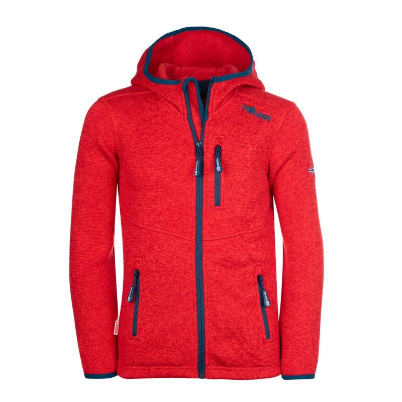 Trollkids Jondalen Jacket XT Jr Fleece 300g/m² Red