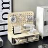 Desktop Perforated Board Storage Box With Drawer Stationery Organizer Sorting Rack Dormitory Office Pen Holder Cosmetics Storage