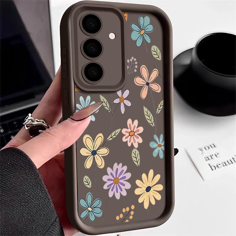 Liebevolle Cartoon-Blumenhülle für Samsung Galaxy S25 S24 Ultra S23 S22 Plus S21 S20 FE A15 A16 A26 A34 A35 A36 A54 A55 A56 5G Capa