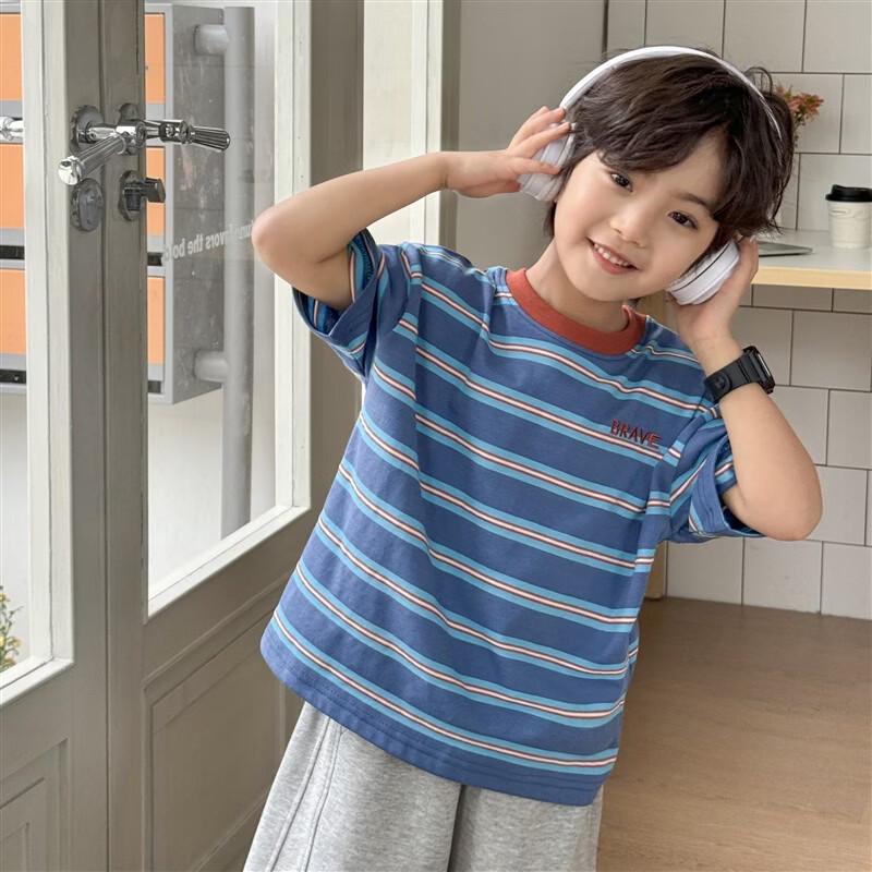 Boys' Casual Striped Short-Sleeve T-Shirt